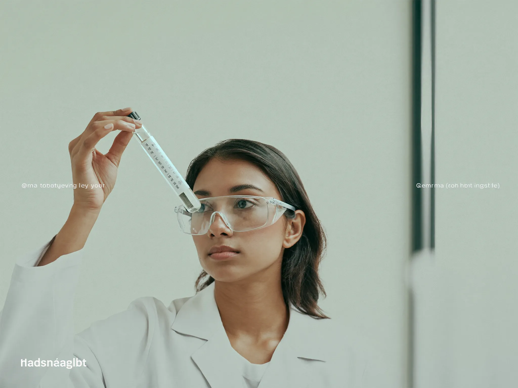 A laboratory technologist holding a test tube to the light